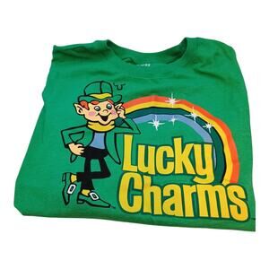 Lucky Charms With Leprechaun Short Sleeve T-Shirt Green Women's Size Juniors 19